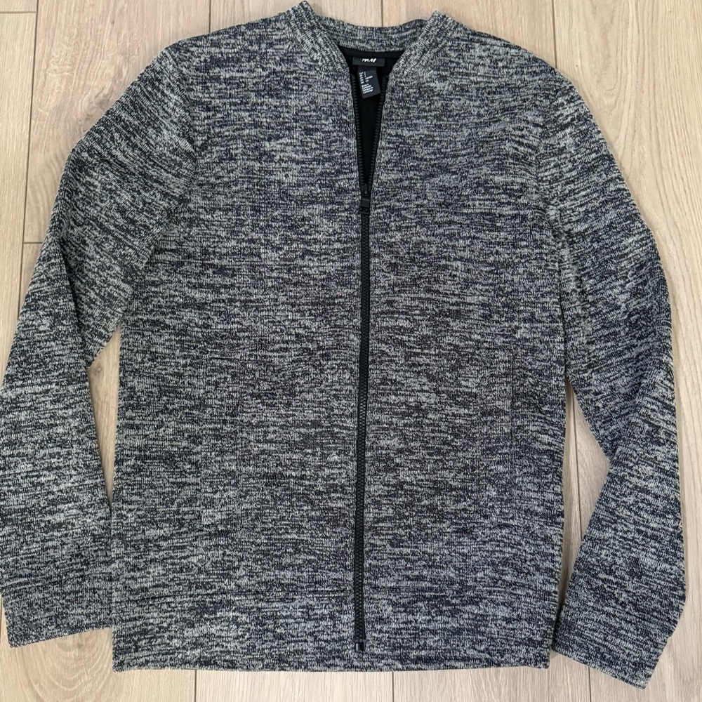 H&M Men's Zip Up Sweater - Charcoal Gray